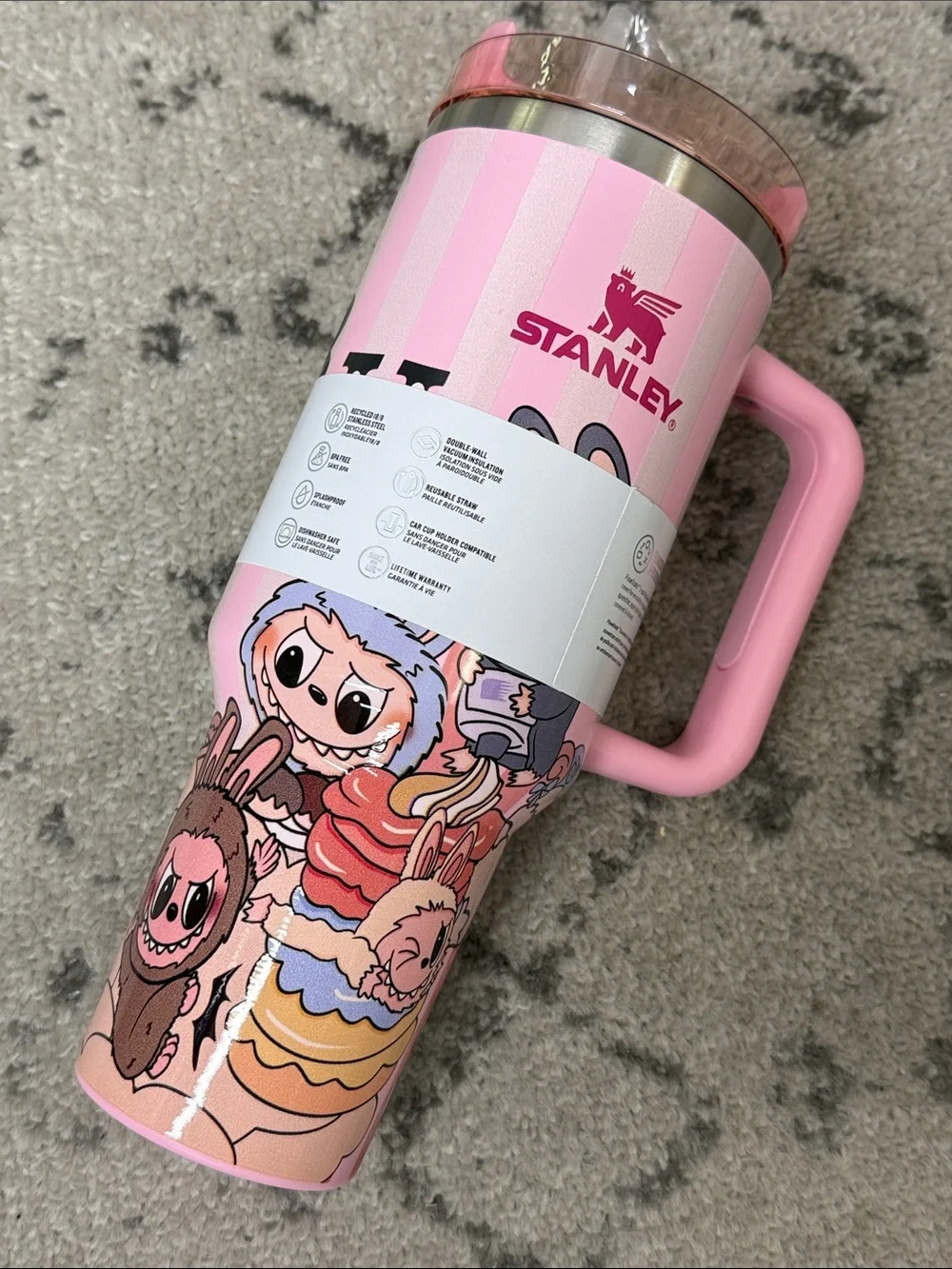 NWT Stanley FlowState Quencher Tumbler 40oz LaBuBu Pattern - Picture 3 of 7